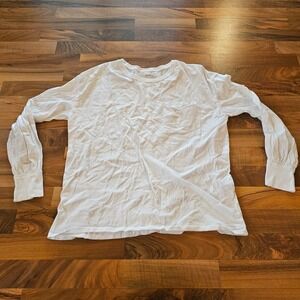 Free People We The Free White Long Sleeve Pocket Tee Cotton Small OB1592867